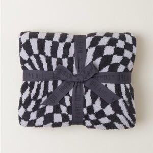 NWT Barefoot Dreams CozyChic Checkered Throw (Carbon/Silver)